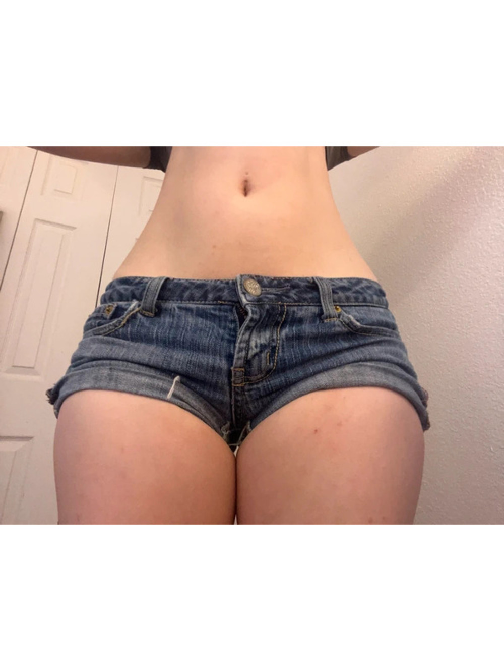 low rise mini denim shorts